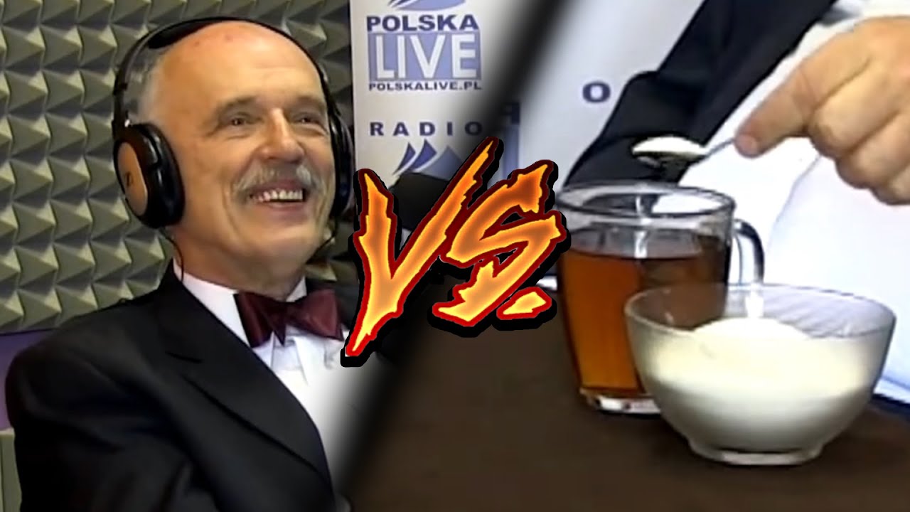 Pan Janusz Korwin-Mikke rzuca zaklęcie po wypiciu mikstury many | podatek cukrowy edition