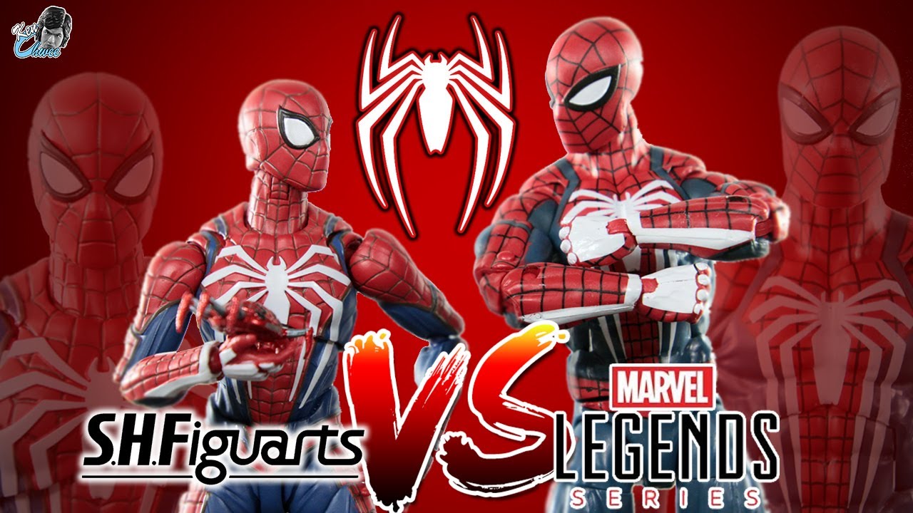 Сравнение фигурок Человека-паука в улучшенном костюме (PS4) — S.H. Figuarts и Marvel Legends