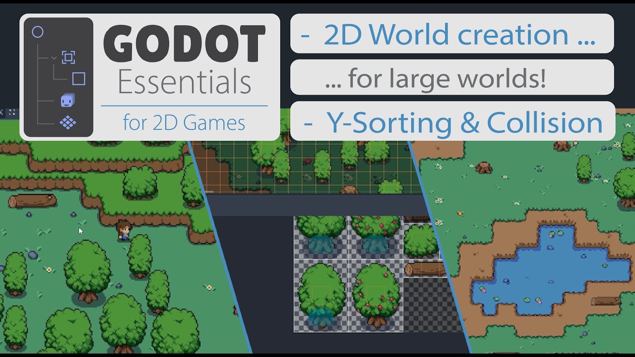 Godot Essentials – Large 2D Worlds with TileMaps, Y-Sorting & Collisions