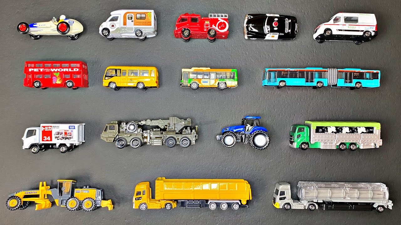 Street Vehicle Toys Collection with Tomica Cars, Trucks & Buses for Kids!