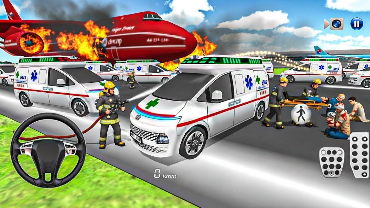 Today, I step into the role of an Emergency Rescue Driver at the Airport.3D driving class 