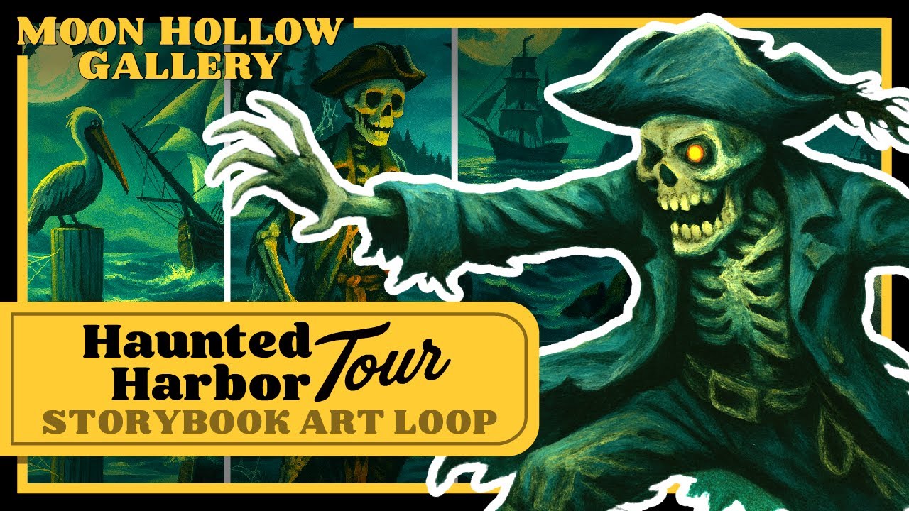 HAUNTED HARBOR TOUR || Ghostly Nautical Art Loop with Haunting Soundscapes