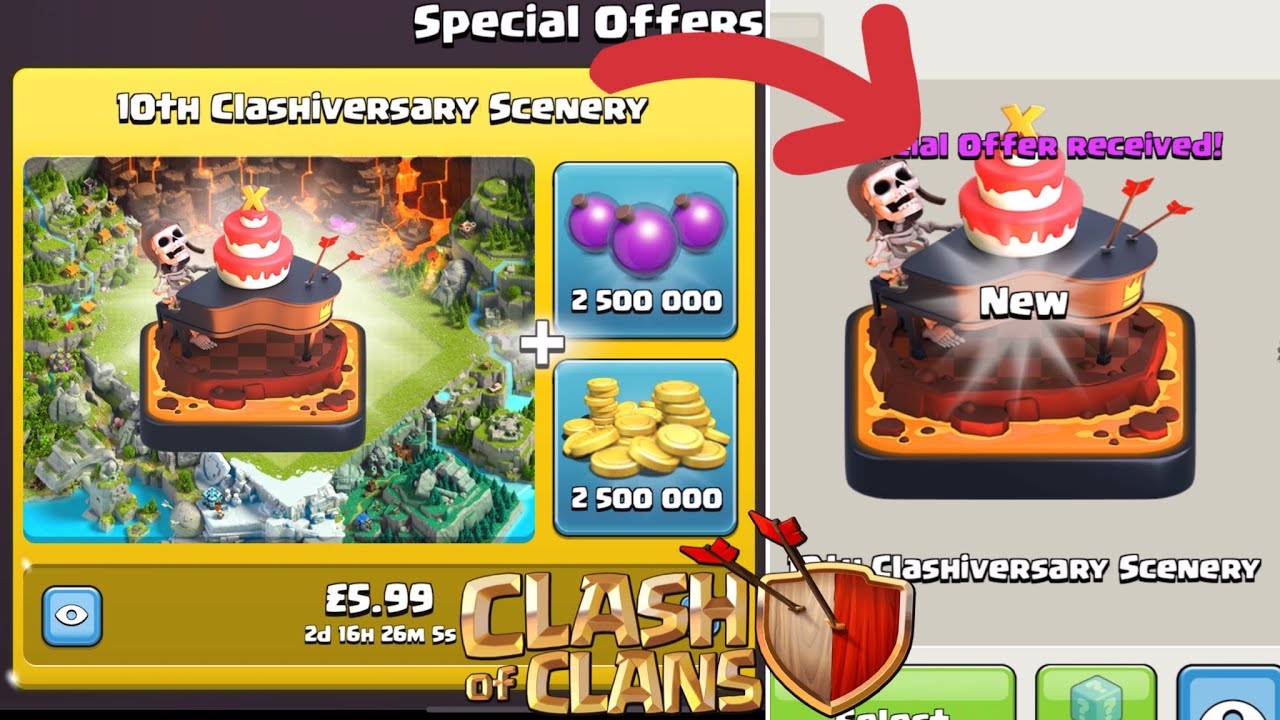 Buying the 10th Clashiversary Scenery in Clash of Clans