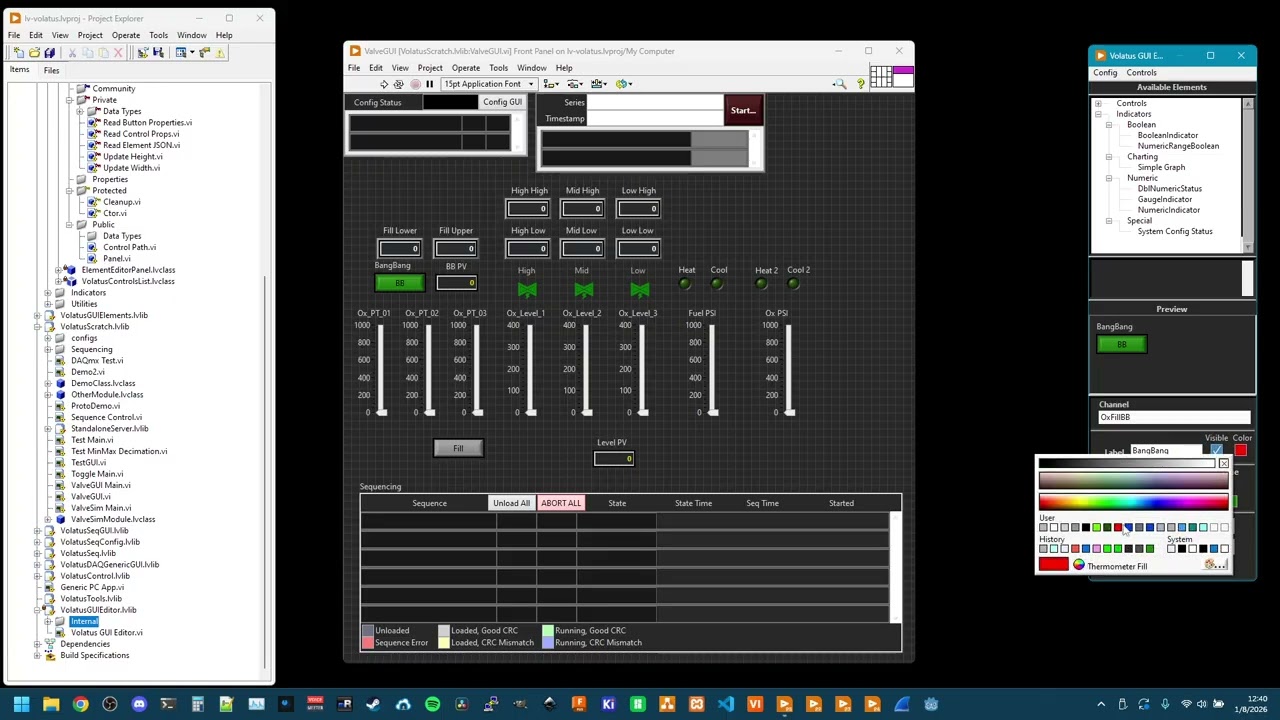 Volatus - Completed Button Control GUI Property Editor
