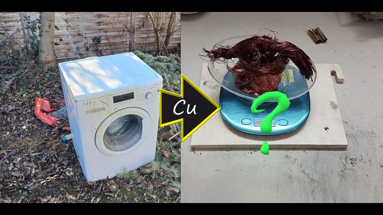 Wieviel #kupfer steckt in einer alten Waschmaschine - How much #copper is in an old washing machine