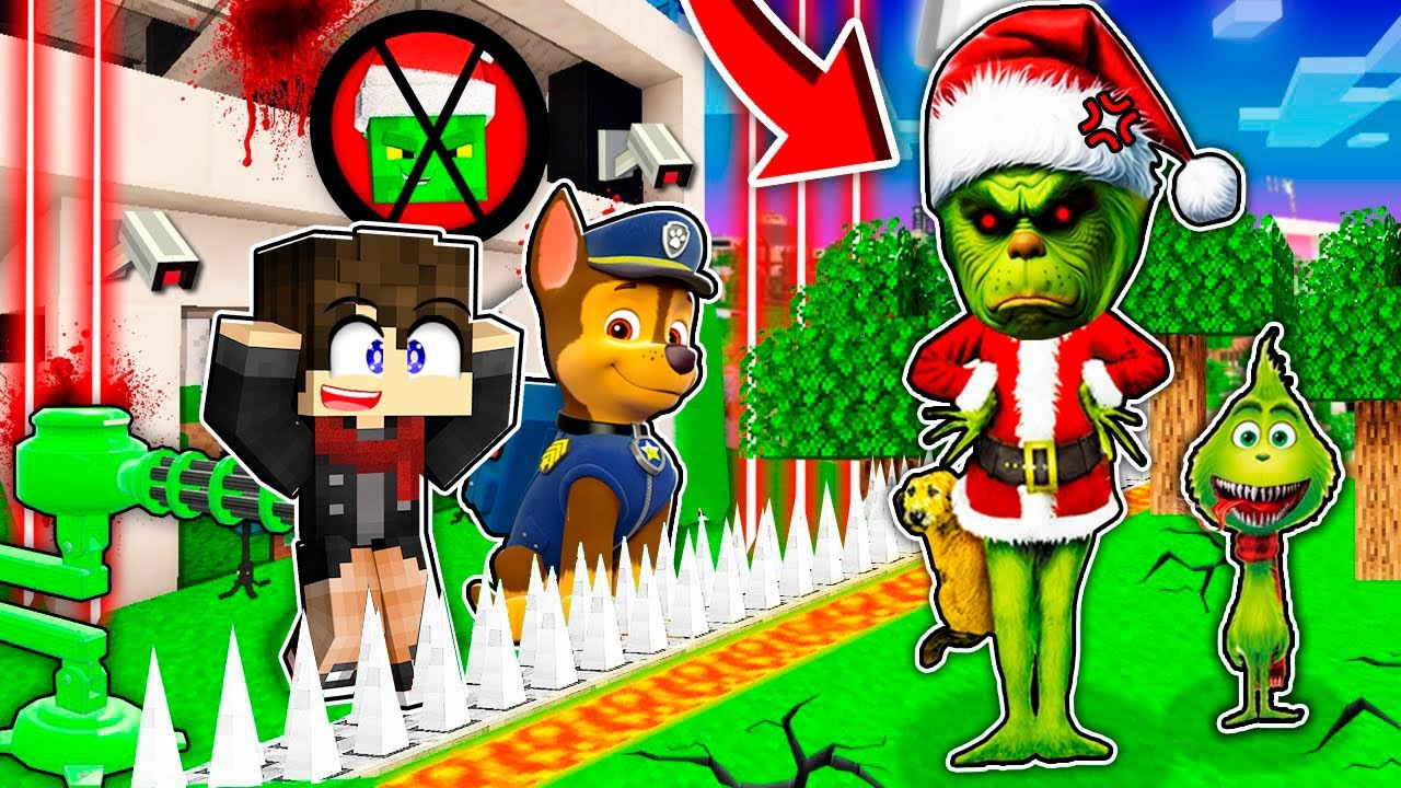 Le GRINCH attaque nos BASE SECRETE sur MINECRAFT !