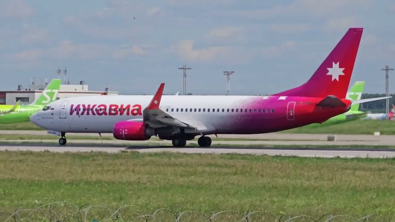 Takeoffs and landings at Domodedovo Airport.