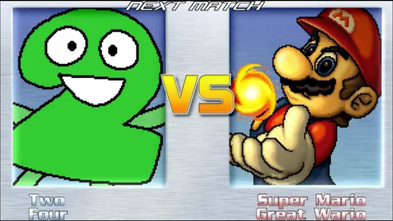 M.U.G.E.N: Two (TPOT) & Four (BFB) VS. Super Mario & Great Wario #supermario #bfdi #mugen