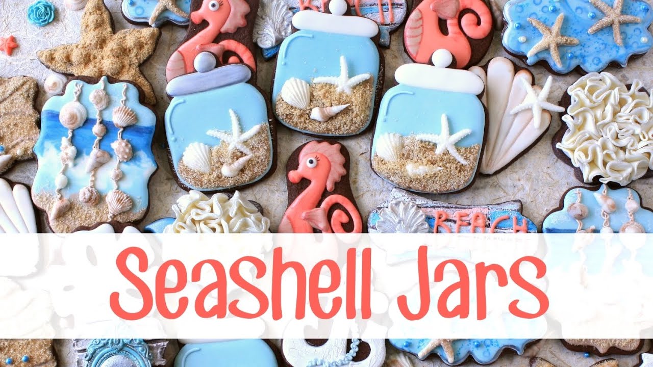Decorated Seashell Jar Cookies