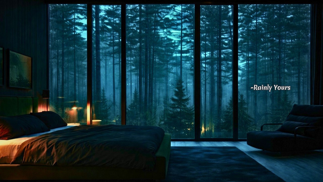 Rain Sounds for Deep Sleep (3 Hours)| Forest Window Rain & Soft Handpan with Gentle Thunder #rain