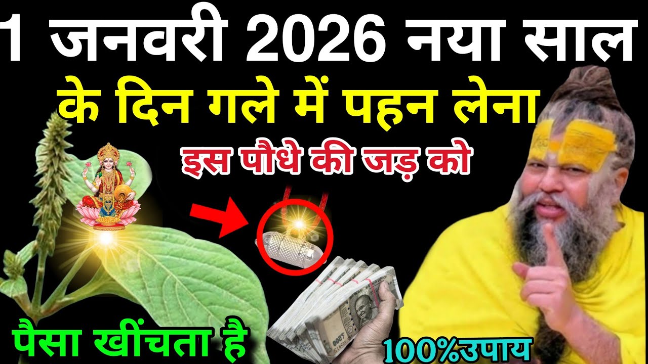 1 जनवरी 2026 नया साल के दिन, यह पौधे की जड़ लाकर गले में पहन, लेना पैसा 😱 खींचता है! #karodpatiupay.