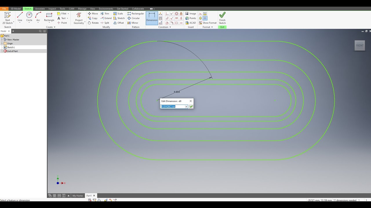 11 Bocetos en autodesk inventor/ lineas, CAD CAM