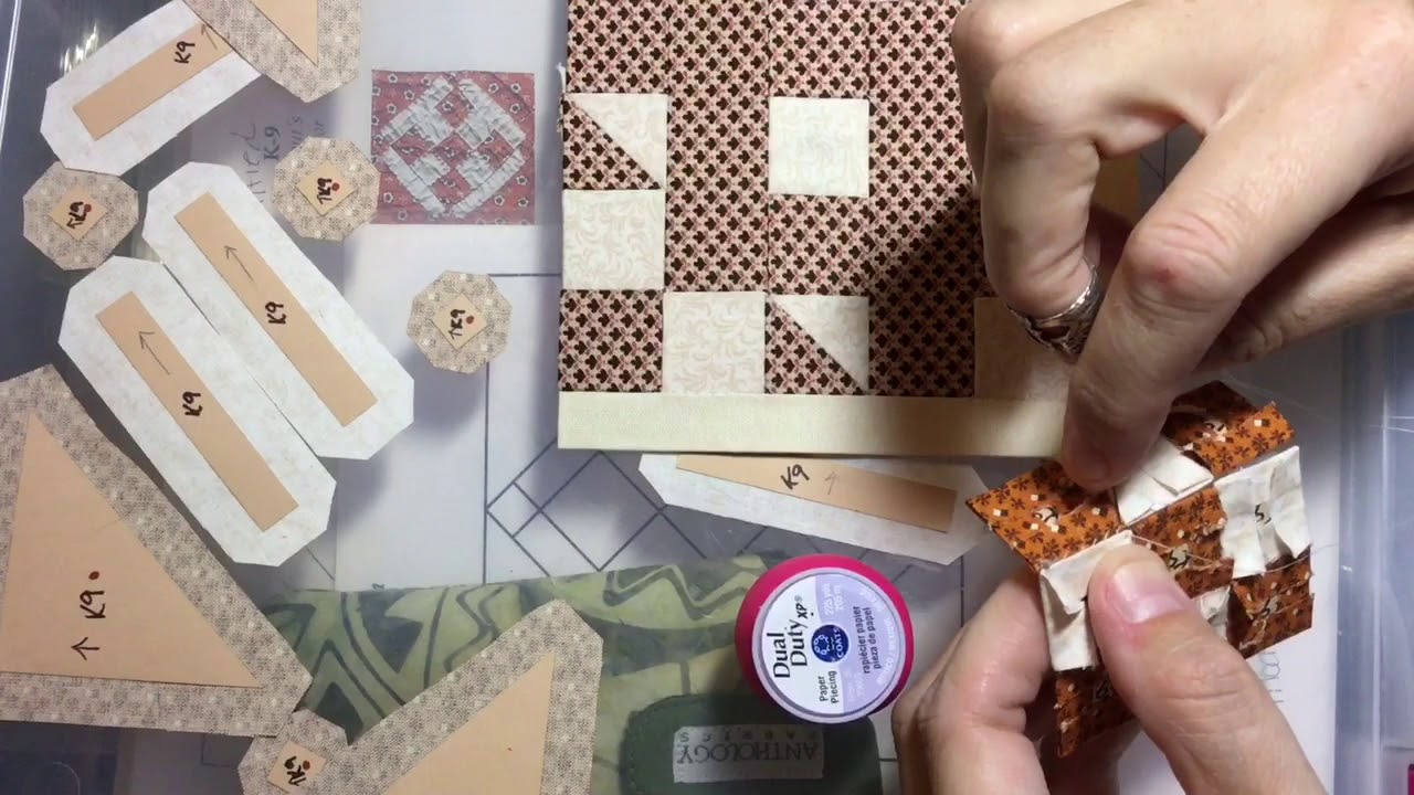 Метод плоского шва «назад иголку» — Dear Jane Goes EPP