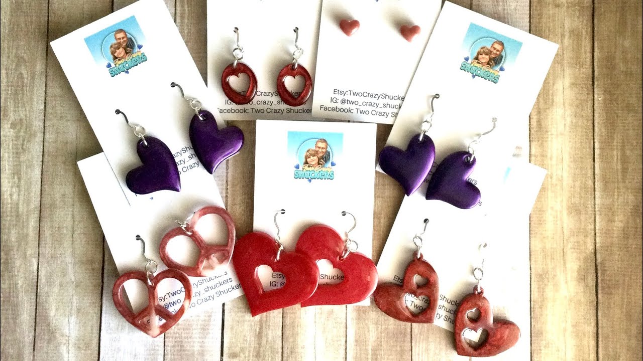 #39-Making Heart Earrings With UV Resin Tutorial- @Rolio_Pigments ​@LETSRESIN - Valentine’s Day 