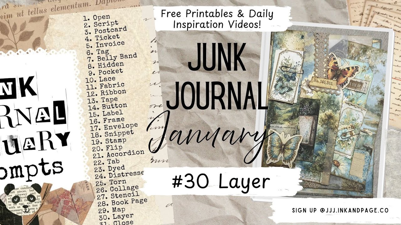 Layered Pockets! Easy Journal Page!| #30 Layer | Junk Journal January | Free Printables! | Easy