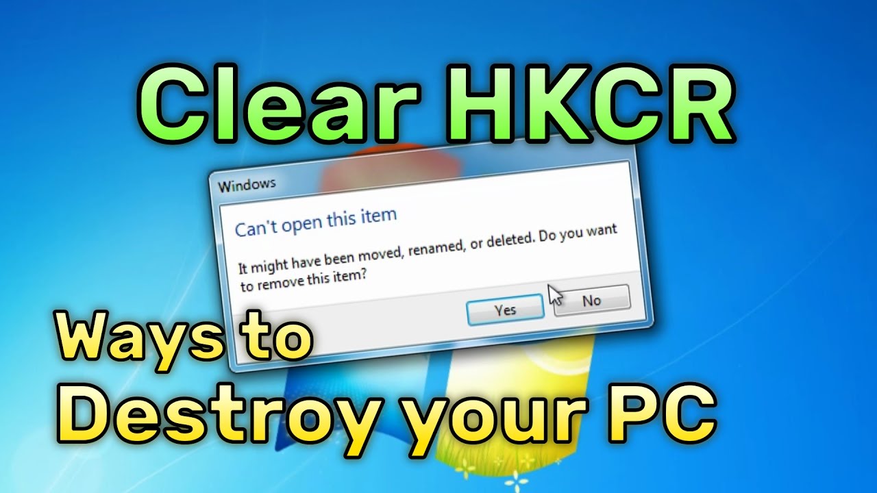 Clearing the Classes Root - Ways to Destroy your PC