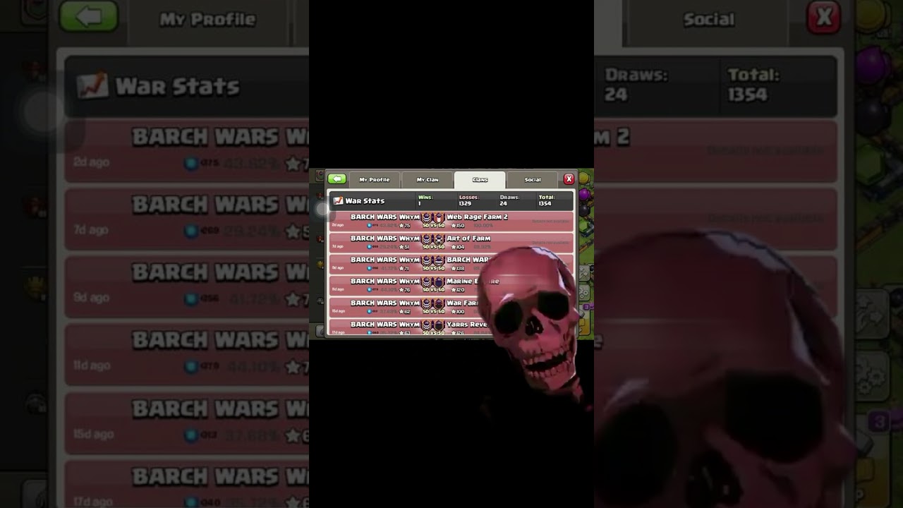 1329 war losses?? | clan has the highest streak of losses in war? #clashofclans #coc #shorts