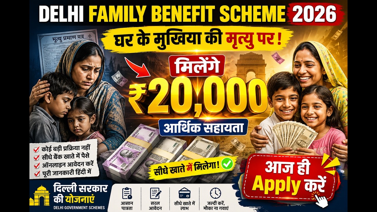 Delhi Family Benefit Scheme 2026 | Delhi Government Schemes | Get ₹20,000 this way, Apply today