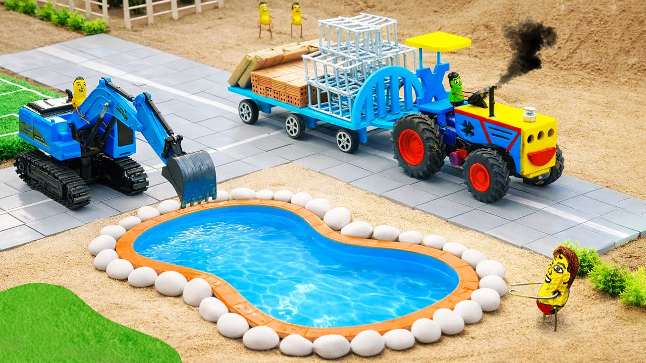 DIY Mini Tractor Rebuild the Town after Earthquake | Excavator, Concrete Mixer | HP Mini DIY Tractor