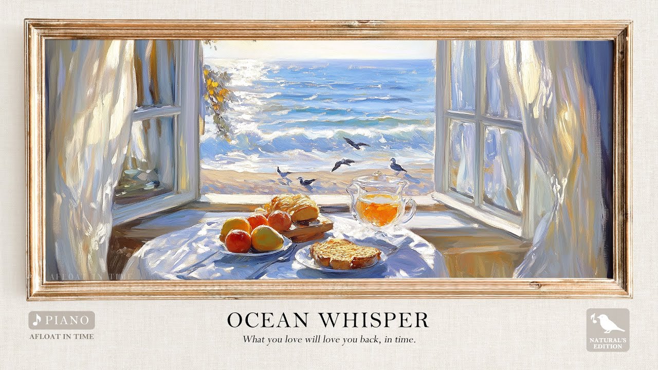 🌊 Ocean Whisper | Relaxing Piano Music with Seagulls & Waves for Focus, Calm, Reading and Meditation
