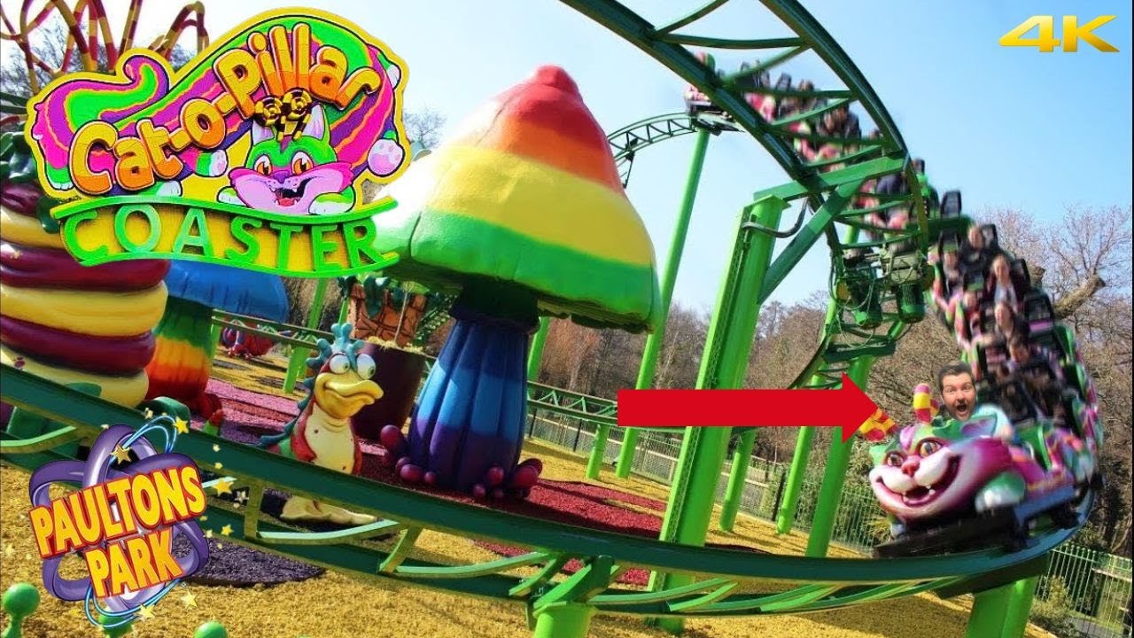 Cat-O-Pillar Coaster - POV Front Row Seat in 4K - Paultons Park