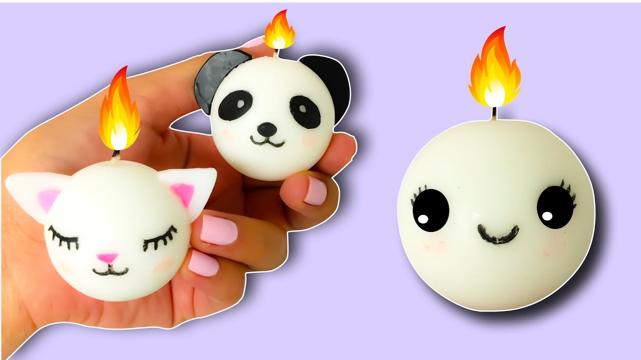 Velas kawaii FACILES(manualidades para regalar)