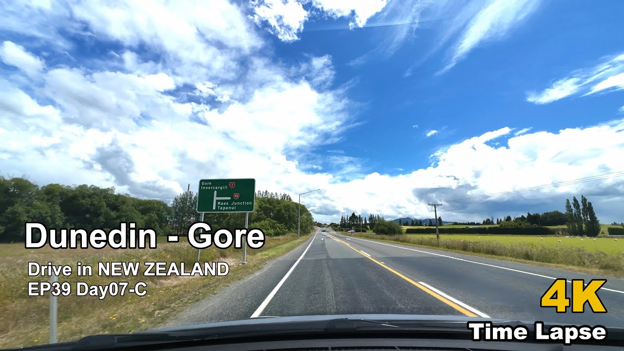 POV Drive in New Zealand EP39 | Dunedin to Gore Day07-C | 4K Dash Cam Time Lapse No BGM