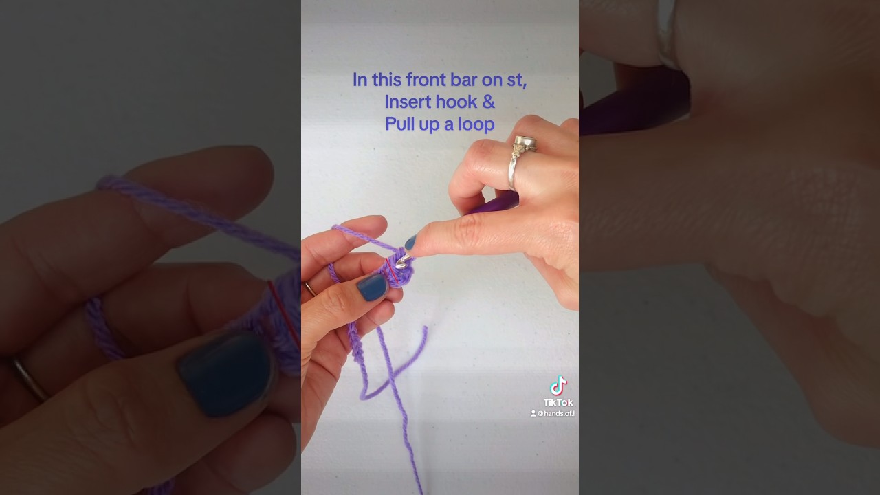 Learn crochet: linked double crochet stitch LDC 💜 #learncrochet #crochettutorial #crochetstitches