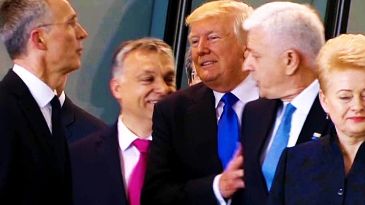Trump ACTUALLY SHOVES Montenegro Prime Minister At NATO
