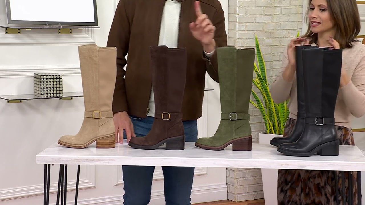 Vince Camuto Water Repellent Leather/Suede Tall Boots - Vianah on QVC