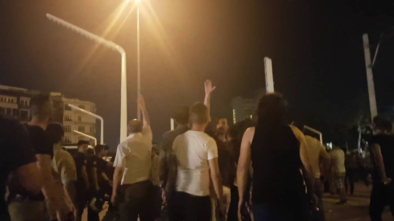 Military Coup Protesters in Taksim Square (Istanbul, Turkey - July 2016)