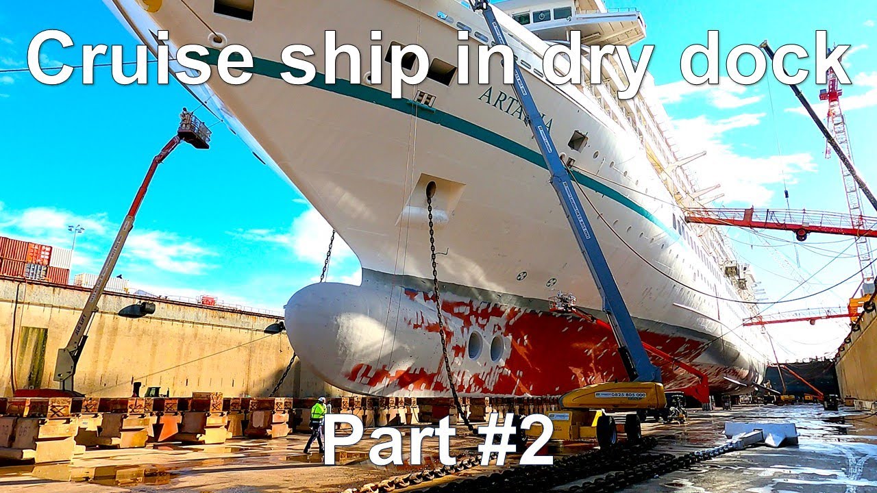 Cruise Ship in Marseille dry dock | passenger ships in shipyard | part #2