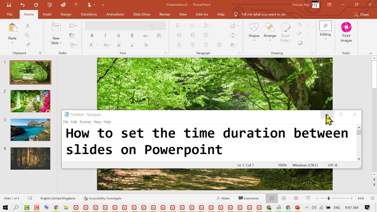 Как установить интервал времени между слайдами в PowerPoint