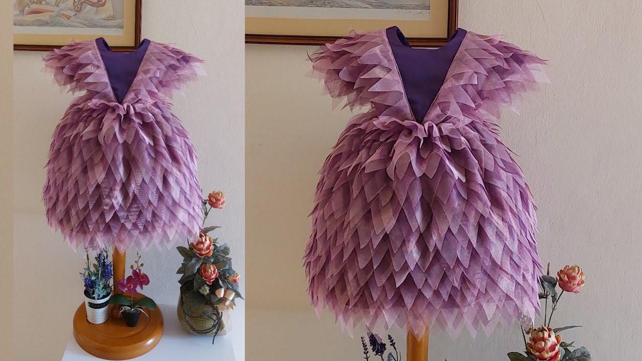 Cutting and stitching baby frock /how to cutting and stitching baby frock/purple party frock