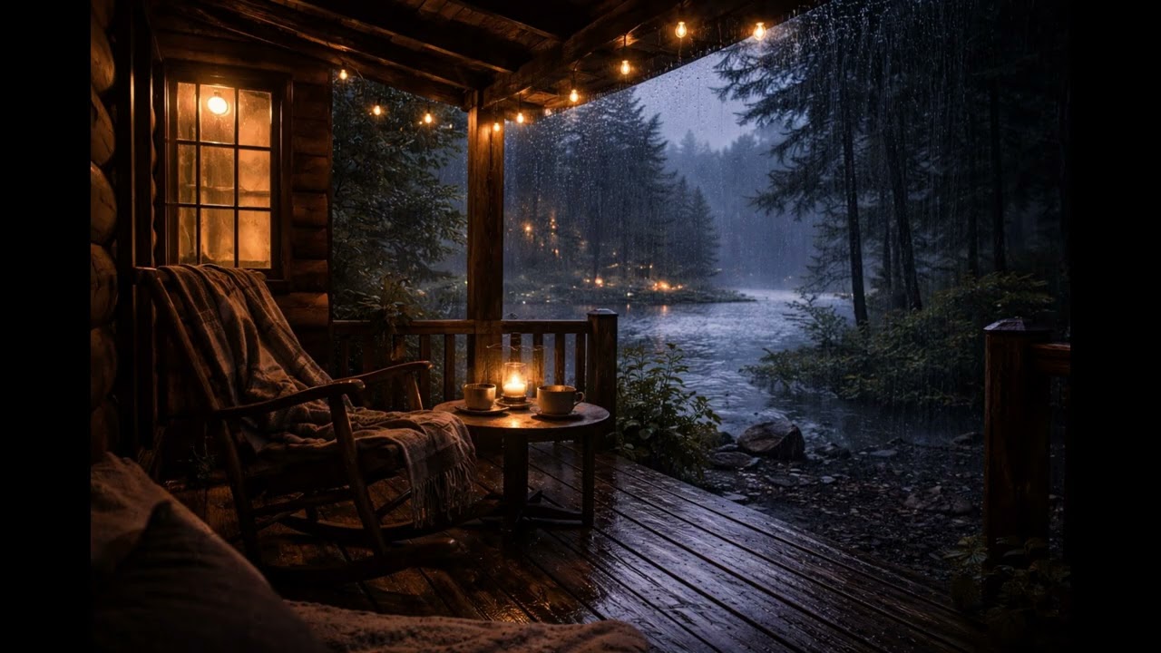 Rain Sounds in a Cozy Cabin 🌧️ Sleep All Night | Deep Sleep White Noise