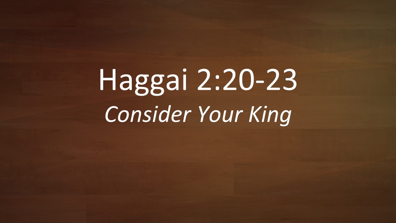Consider Your King; Speaker: Robert Jewett