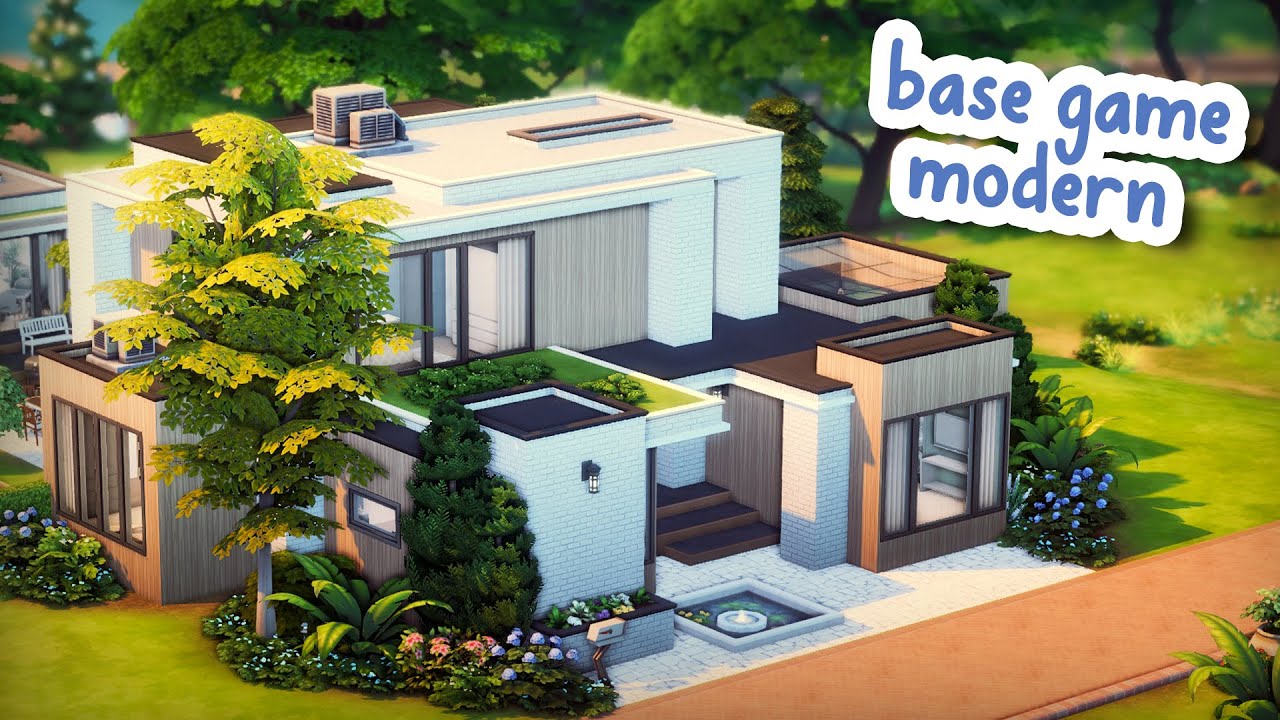 Современный дом из базовой игры 💚 || The Sims 4: Скоростное строительство