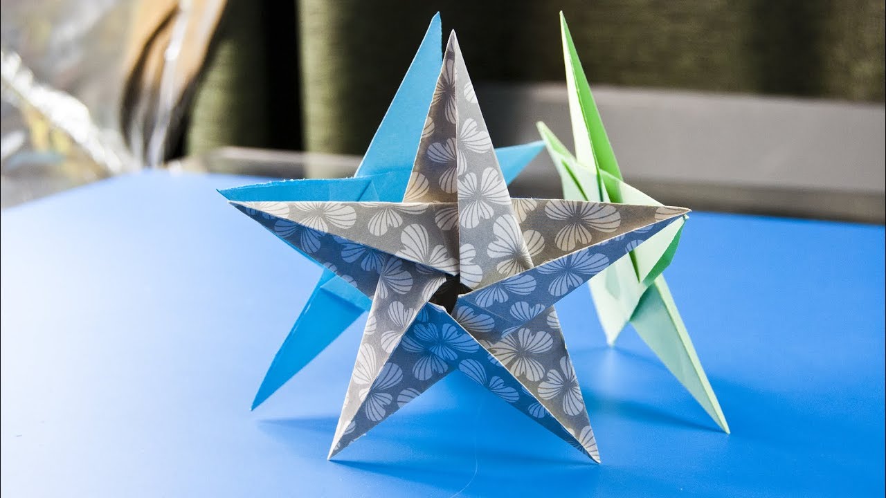 How to make a paper star - Christmas ornaments - 5 Pointed Origami Star
