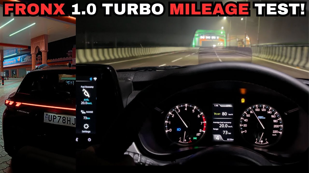 FRONX 1.0 BOOSTERJET MILEAGE TEST AT 80 KPH & 100 KPH | CAN A 1.0  TURBO PETROL GIVE A GOOD MILEAGE?