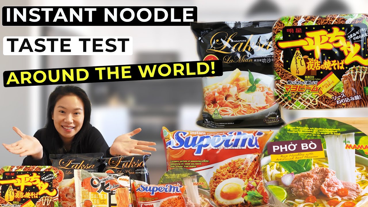 TRYING INSTANT RAMEN NOODLES AROUND THE WORLD! How to Make Easy Yakisoba, Instant Pho, Laksa Recipe