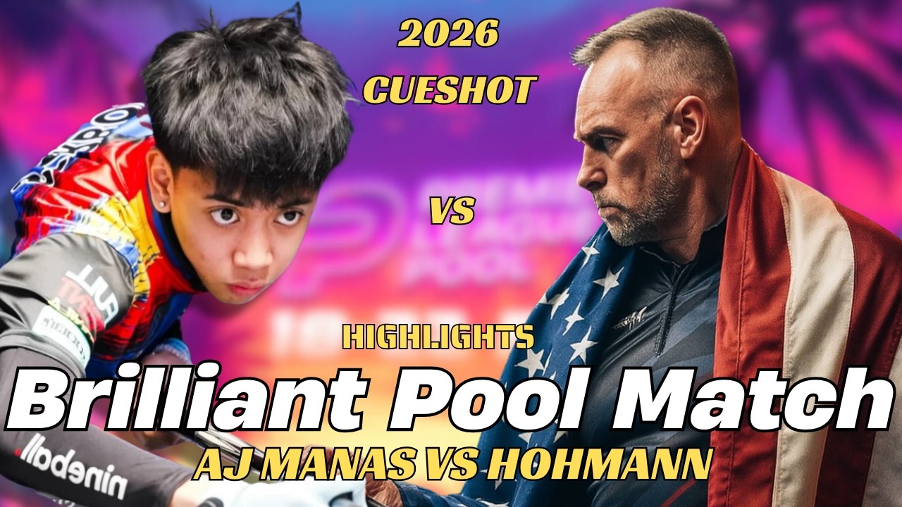 AJ MANAS VS THORSTEN HOHMANN - BRILLIANT POOL MATCH -  CUESHOT - PREMIER LEAGUE POOL