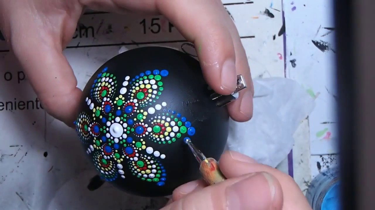 #05 How to paint Mandala for BEGINNERS! #4 -Mandala Christmas Ornaments(medium hard)