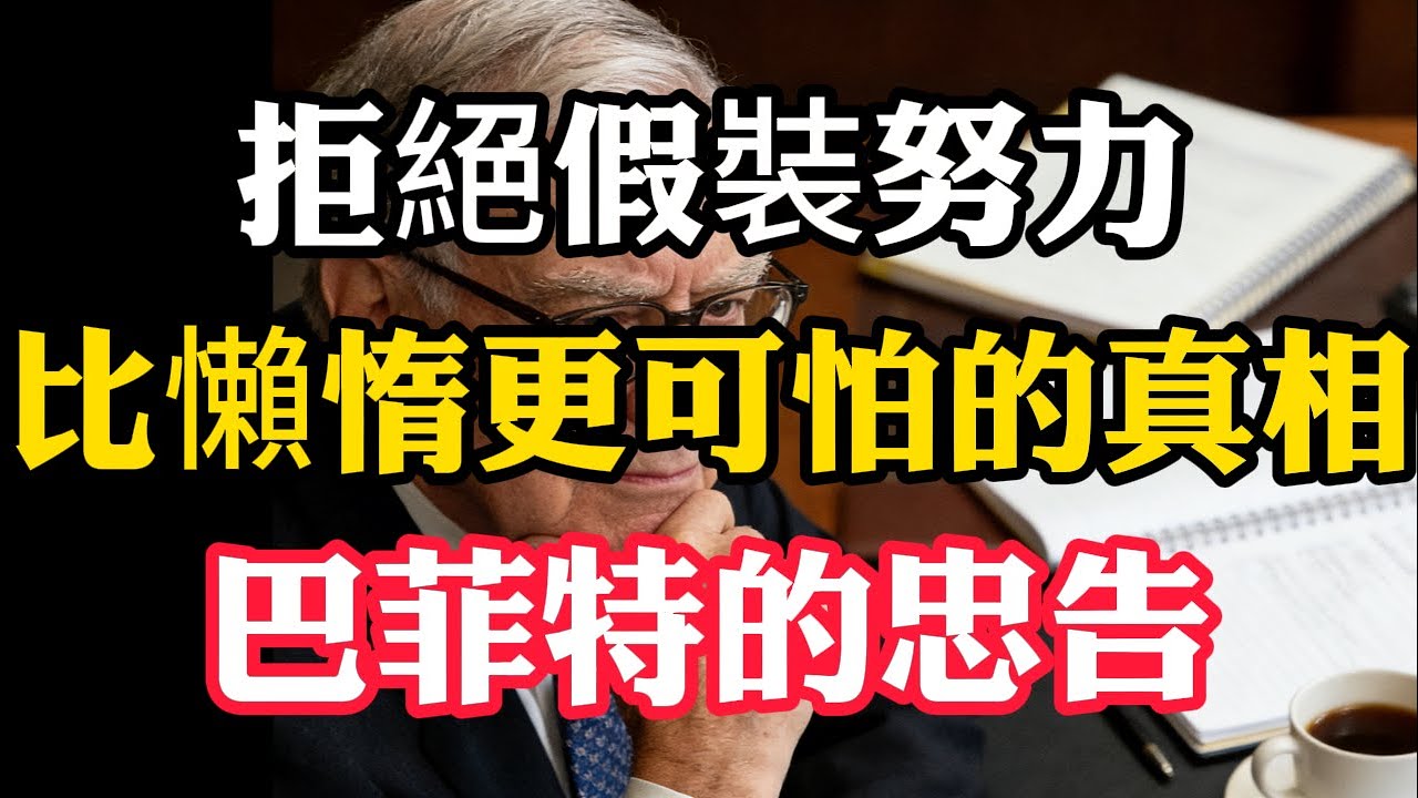 致那些「看起來很努力」的人：為什麼巴菲特說，你的忙碌其實比懶惰更危險？ #人生哲學 #為人處世 #修行 #心靈成長 #個人成長 #智慧 #国学智慧 #人生感悟 #成長 #能量#思维认知