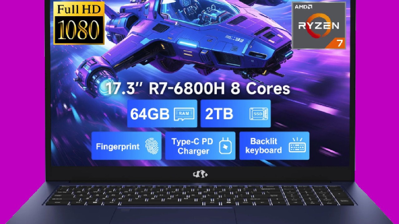 Ноутбук Nimo 17,3 дюйма N174 Ryzen 7 6800H + Radeon 680M с тестом Fortnite