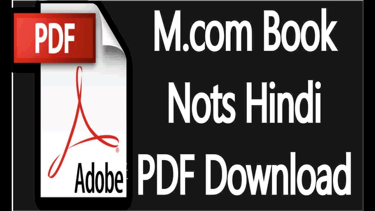 Download M Com Books Notes Study Material in Hindi PDF 1st 2nd Year