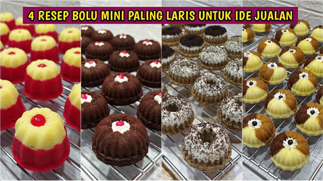 ANTI GAGAL UNTUK PEMULA_4 RESEP BOLU MINI PALING ENAK & PALING LARIS UNTUK IDE JUALAN 100% Berhasil👍