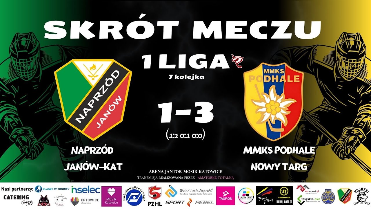 1 LIGA  SKRÓT MECZU  NAPRZÓD JANÓW VS PODHALE NOWY TARG