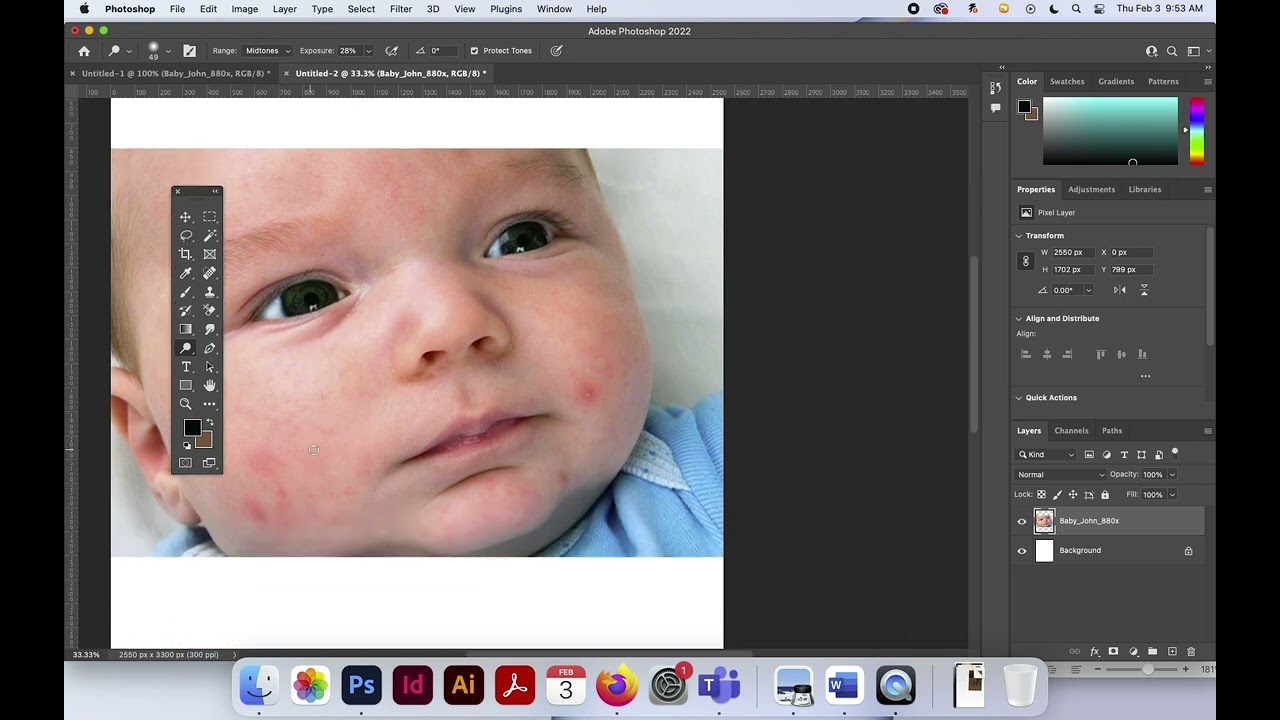 Image Retouching: Removing Blemishes using Photoshop