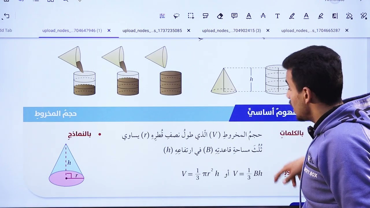 حجم الهرم والمخروط/الصف السابع/الاستاذ حمزة المحارمة/الرياضيات