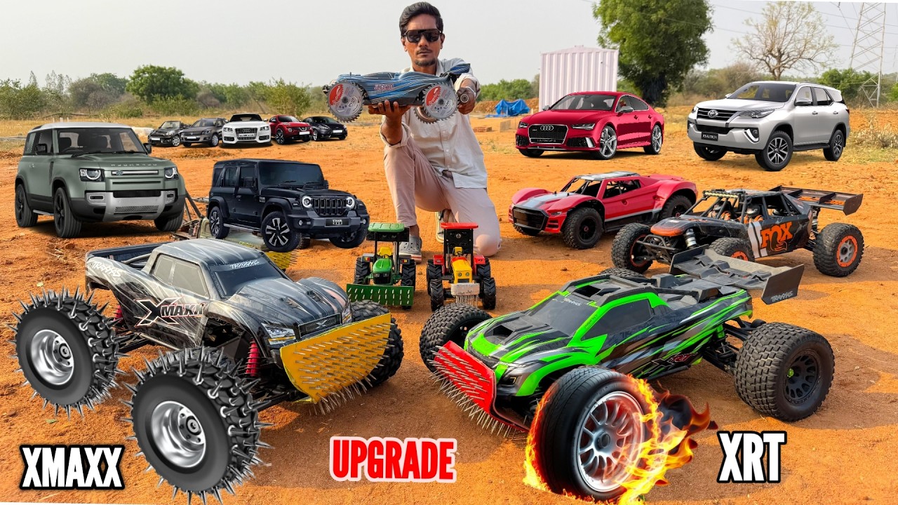I Build New Saw Blade Tyres For RC Xmaxx & XRT Run on Mud Track  - Chatpat toy TV